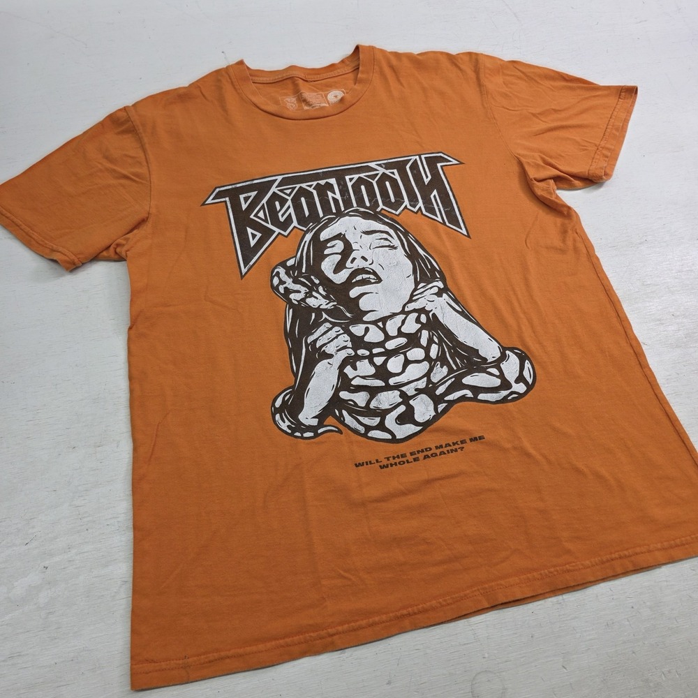 Beartooth Orange T-Shirt Band Music Metal Punk Indie Snake Girl Graphic Tee Sz M - Picture 2 of 8